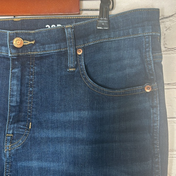J. Crew Vintage Slim Straight Frayed Hem Blue Jeans Size 32 Petite - Picture 5 of 15